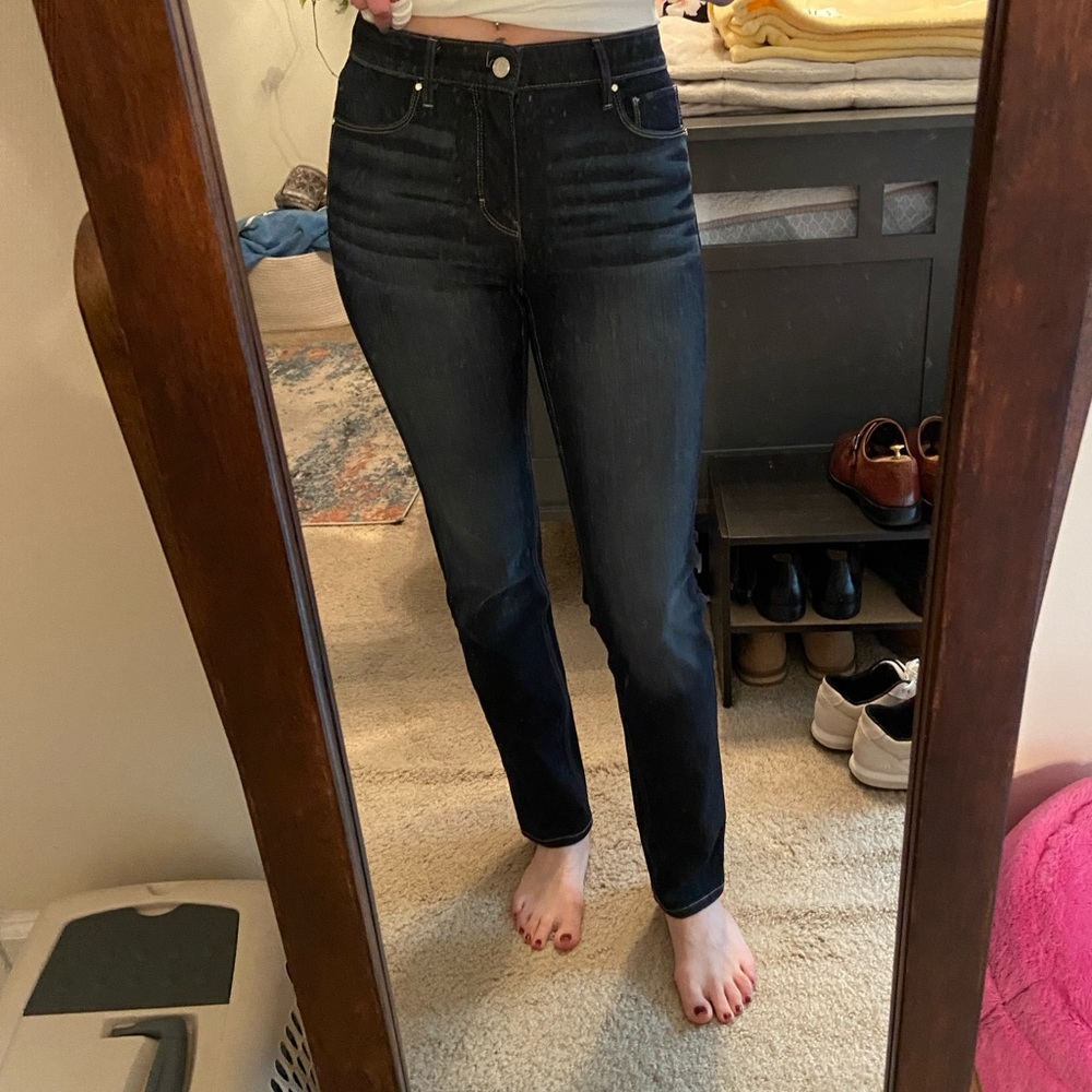 NWT WHBM Straight Leg Dark Denim Jeans